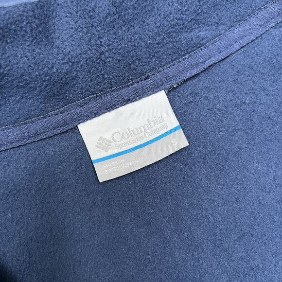 Columbia 1/2 Zip Fleece Jacket Sz Small Mens Navy Blue Sequoia Grove $60 - Picture 11 of 12